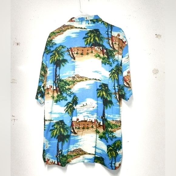 Utility Hawaiian shirt button down short sleeves Size: L - Picture 2 of 6